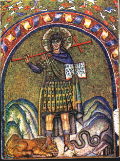 Jezus pokonujący Lwa i Węża